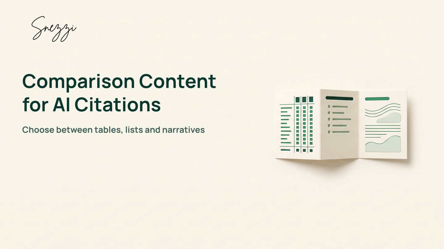 Comparison Content for AI Citations: Tables vs Lists vs Narratives