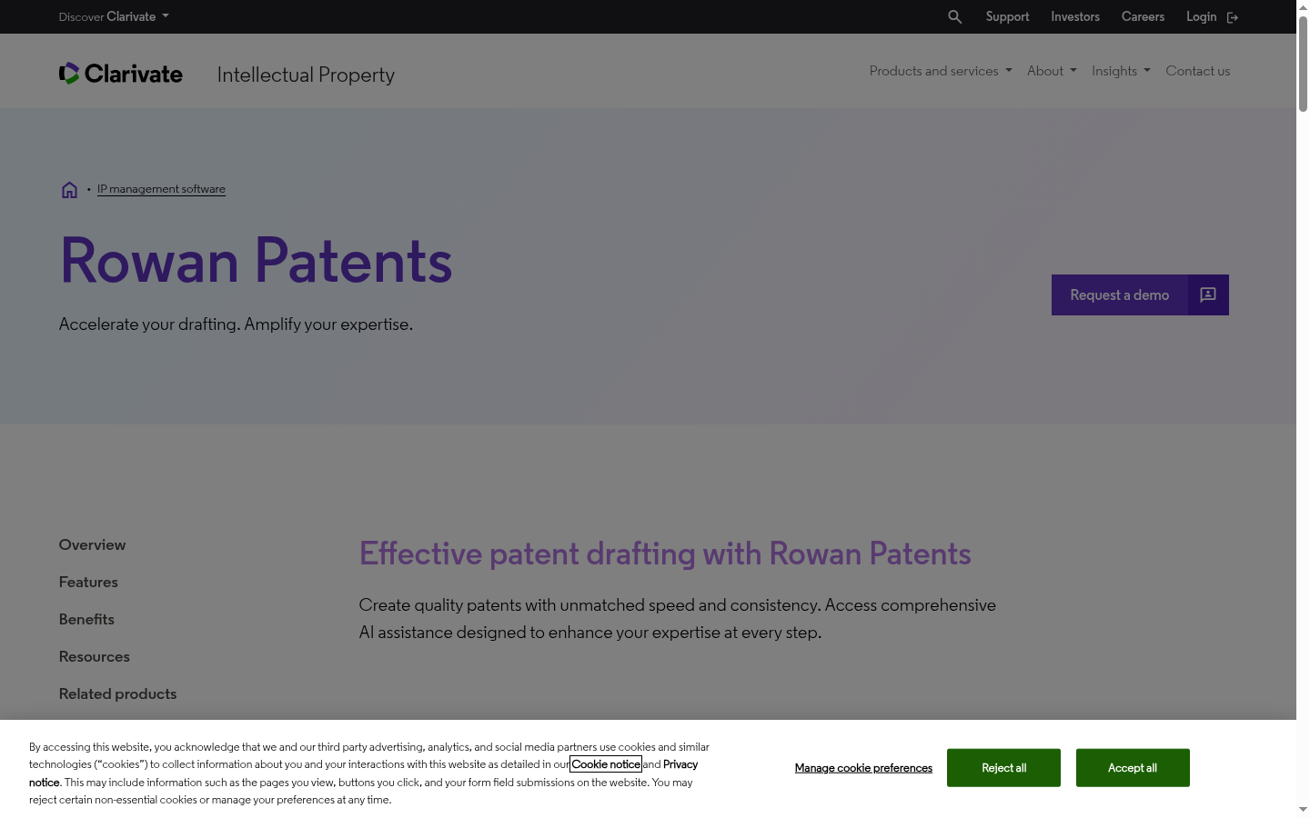 Rowan Patents website screenshot