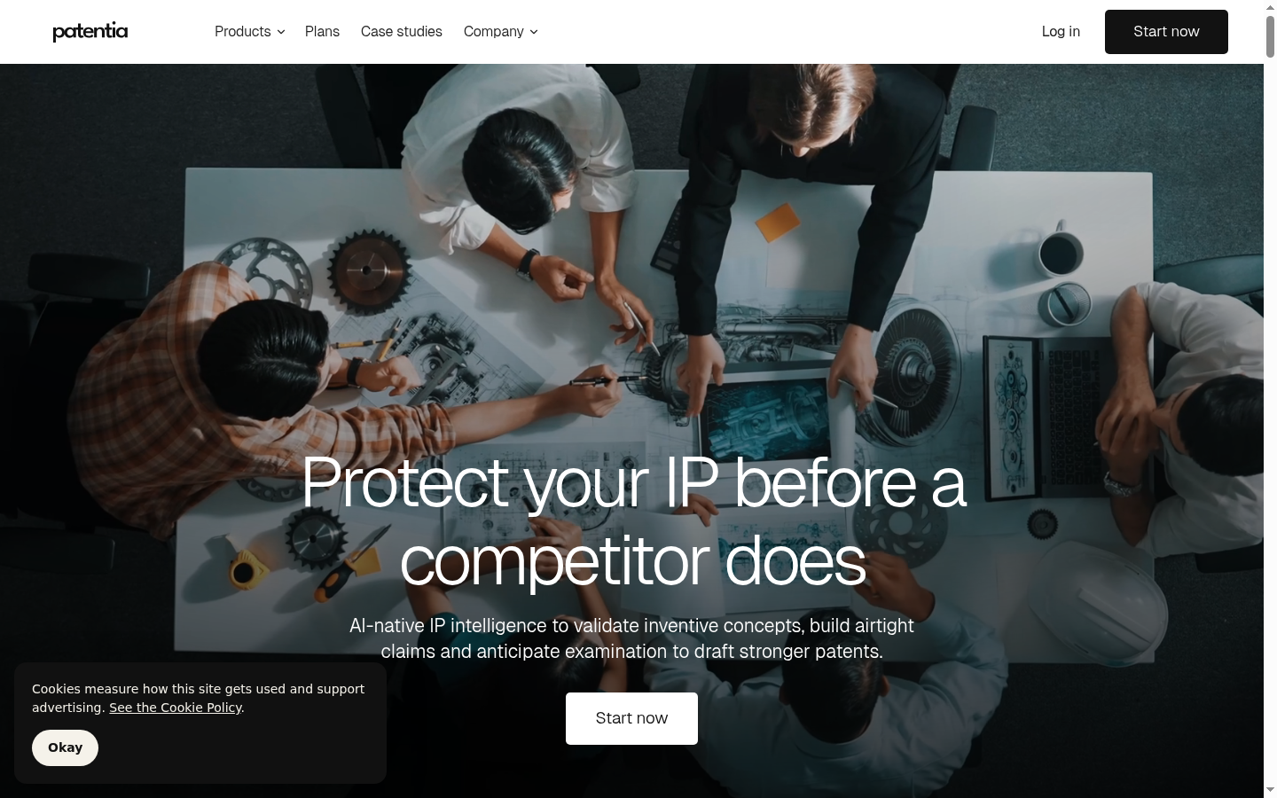 Patentia website screenshot
