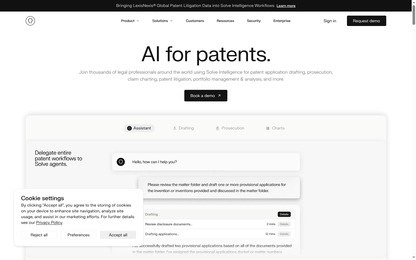Solve Intelligence website screenshot